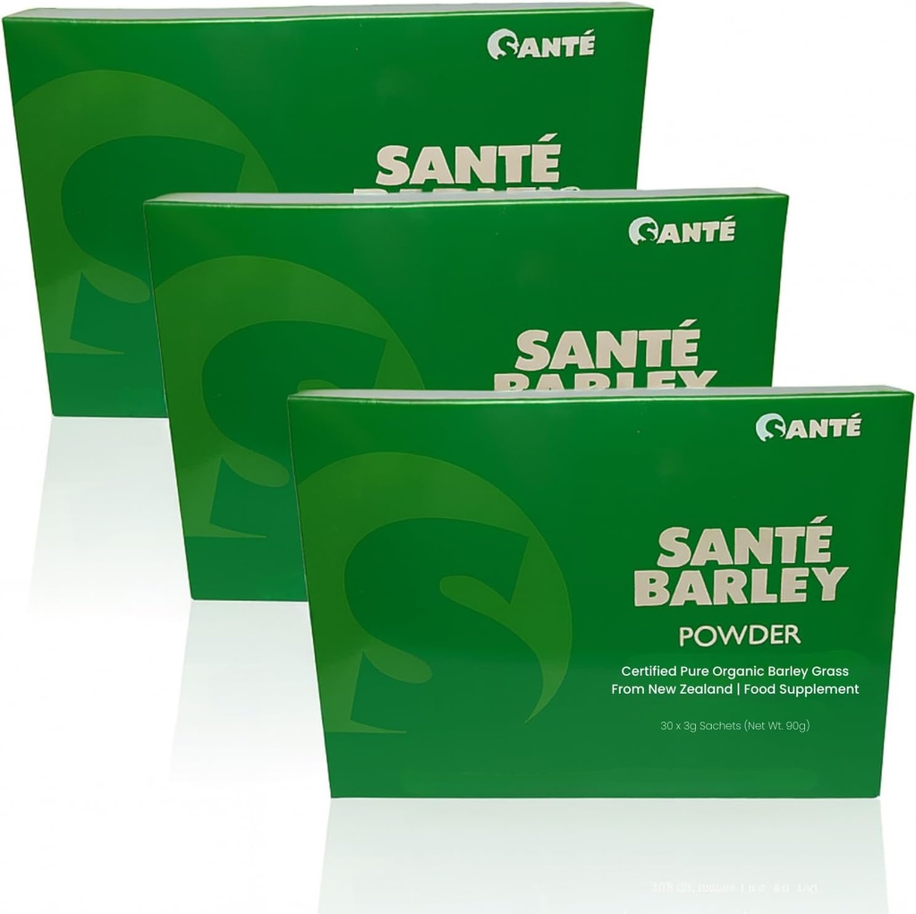 3 scatole di Sante Pure Barley miscela neozelandese con Stevia - Grande scatola 30 Sachets Totale 90 grammi