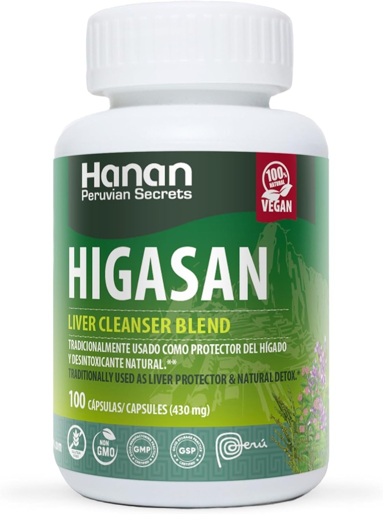 Hanan Higasan Liver Cleanser Blend | 100 capsule | Naturally Aids in Supporting Healthy Liver Function & Healthy Cholesterol Levels (2 Pack)