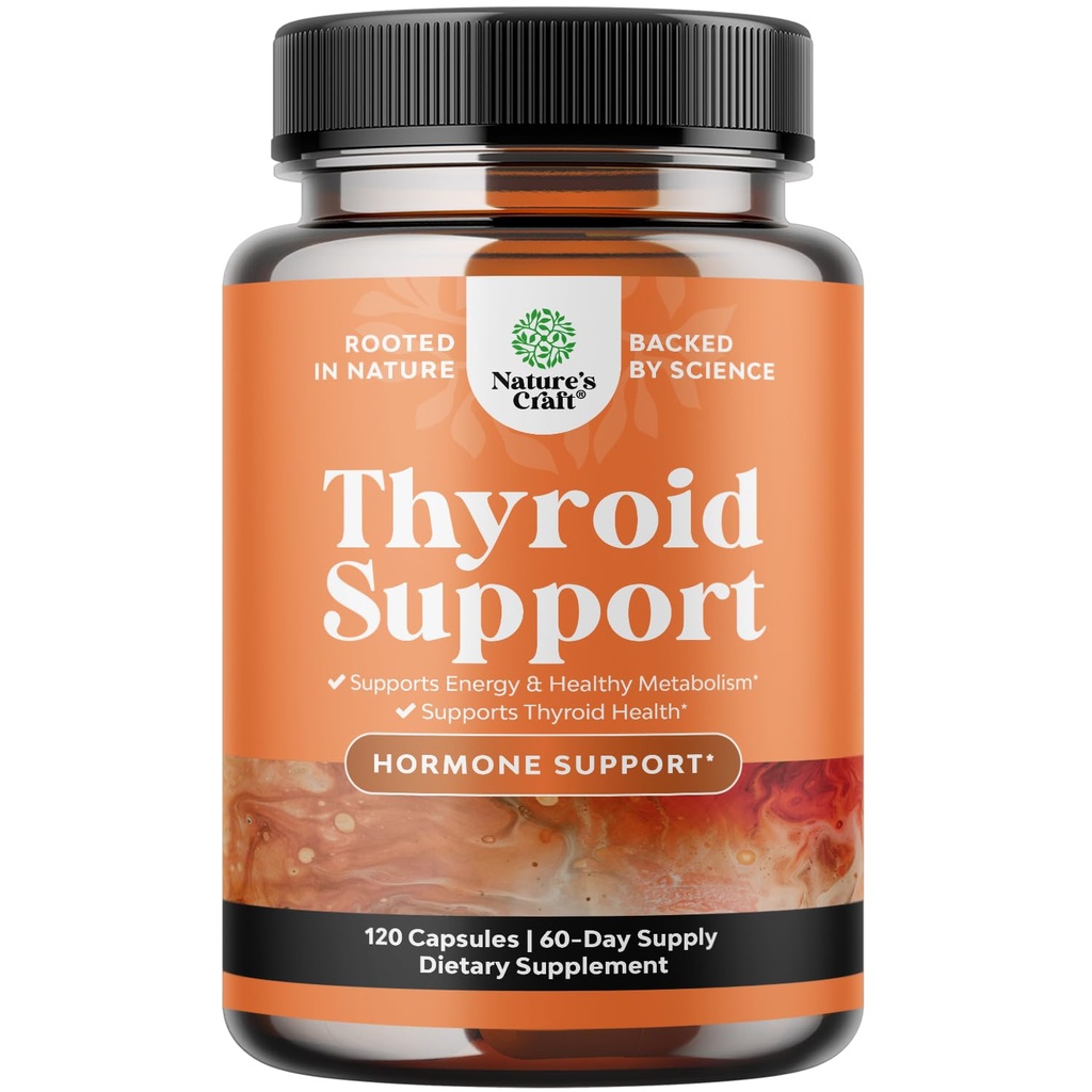 Herbal Thyroid Support Complex - Potente Kelp Iodine Supplemento con L Tyrosine, Bladderwrack, Selenium & Pure Ashwagandha per l'equilibrio dell'ormone - Mood & Energy Pills - 120 capsule alal