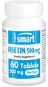 Supersmart - Fisetin 500mg al giorno (Easy-to-Take) - 98% Pure Fisetin Supplement - Polyphenol altamente biodisponibile - Potente Senolytic Activator | Non-GMO & Gluten Free - 60 compresse