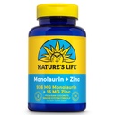Natural's Life Monolaurin Plus Zinc Immune Support Supplemento - 936mg Monolaurin da Coconuts Raw, Zinc 15mg, Supports Gut Health, Balanced Gut Flora, 60-Day Guarantee, 45 Serv, 90 Capsule Vegetariani