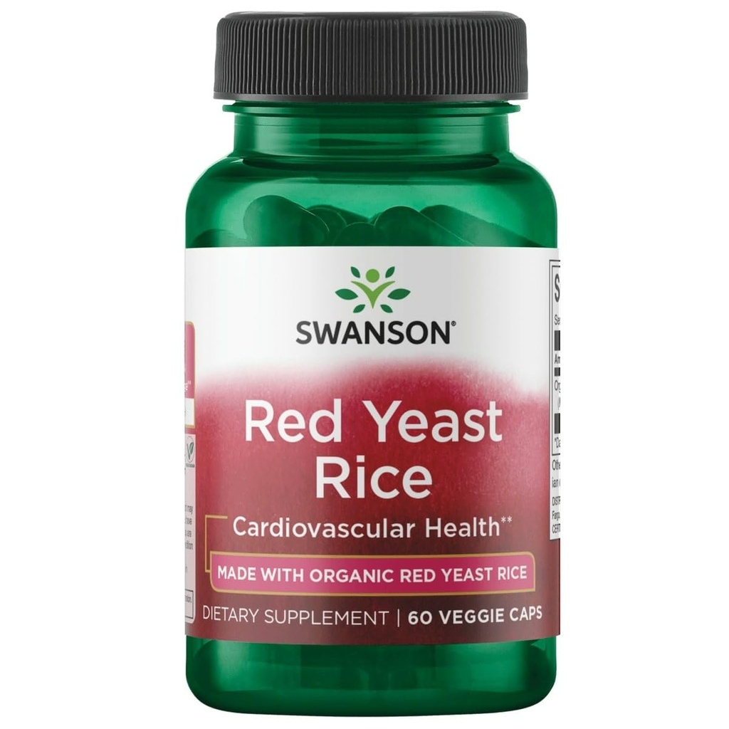 Swanson fatto con organico tradizionale rosso lievito di riso 600 milligrammi 60 capsule di veg