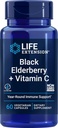 Estensione di vita Black Elderberry + Vitamina C, Supporto immunitario di tutti i giorni da Elderberry & Vitamin C, Gluten Free, Non OGM, Vegetariano, 60 capsule