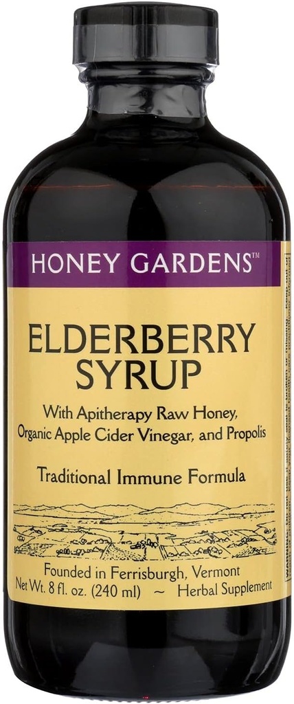 Tradizionale Formula Elderberry & Honey Immune Syrup Honey Gardens 8 oz Liquido