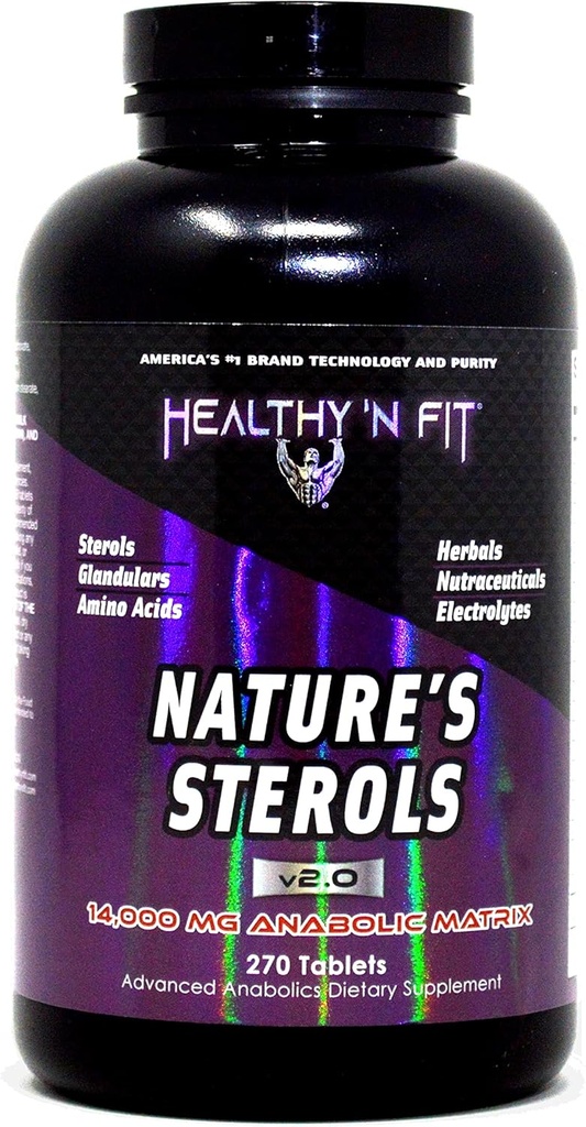 Sano 'N Fit Nature's Sterols 270 compresse - Glandulars con aminoacidi, erbe, Stim-free Energy ed Elettroliti.