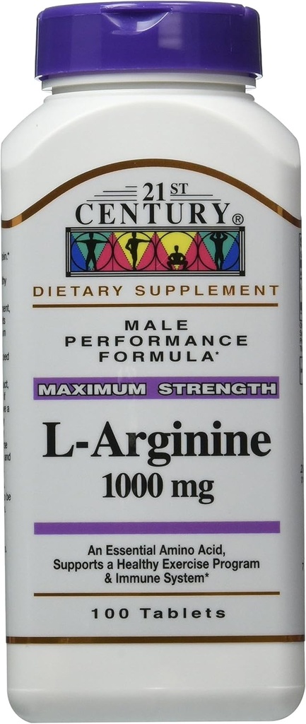 21st Century L-Arginina 1000 Mg Tablets, 100-Pack of 3)