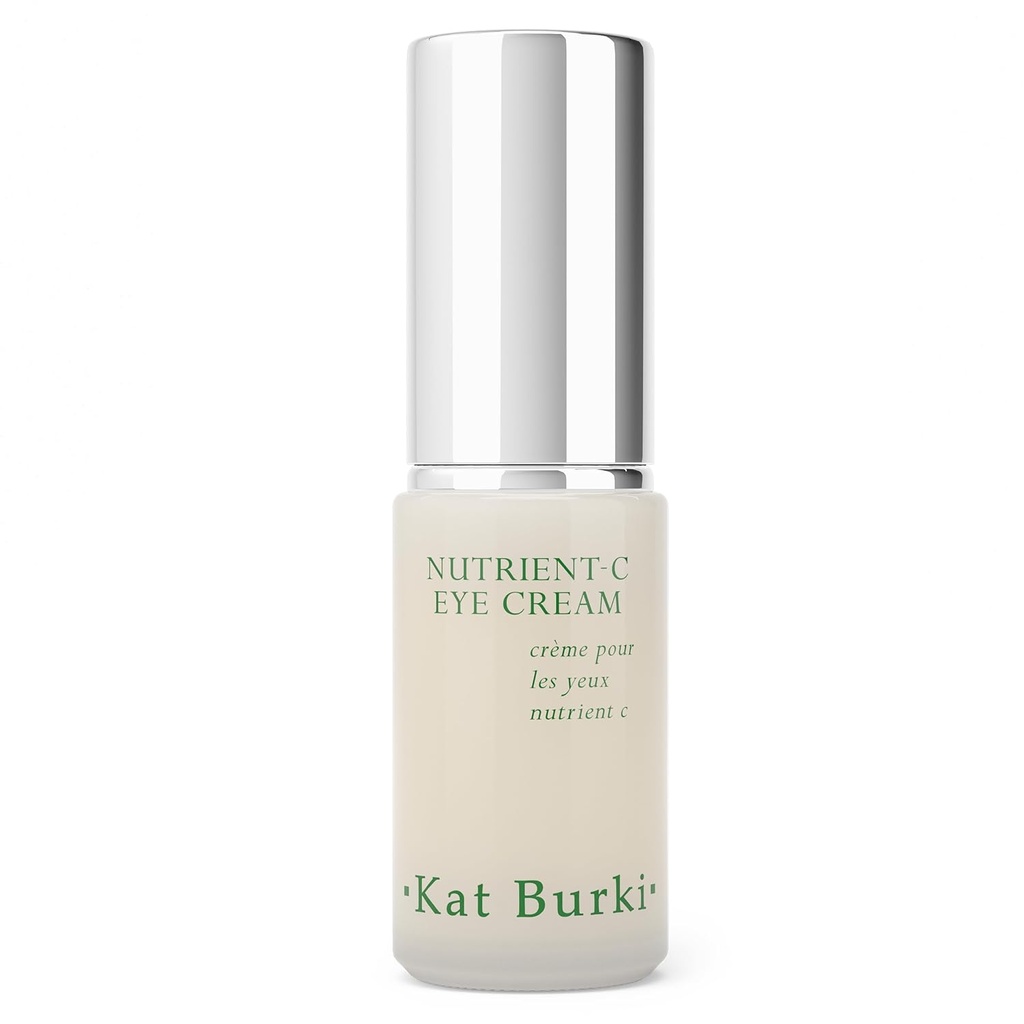 Kat Burki 8% Stabilized Vitamin C Eye Cream con caffeina, Dark Circle Ridurre & Depuffing Eye Area Trattamento, 0.5 Fl Oz