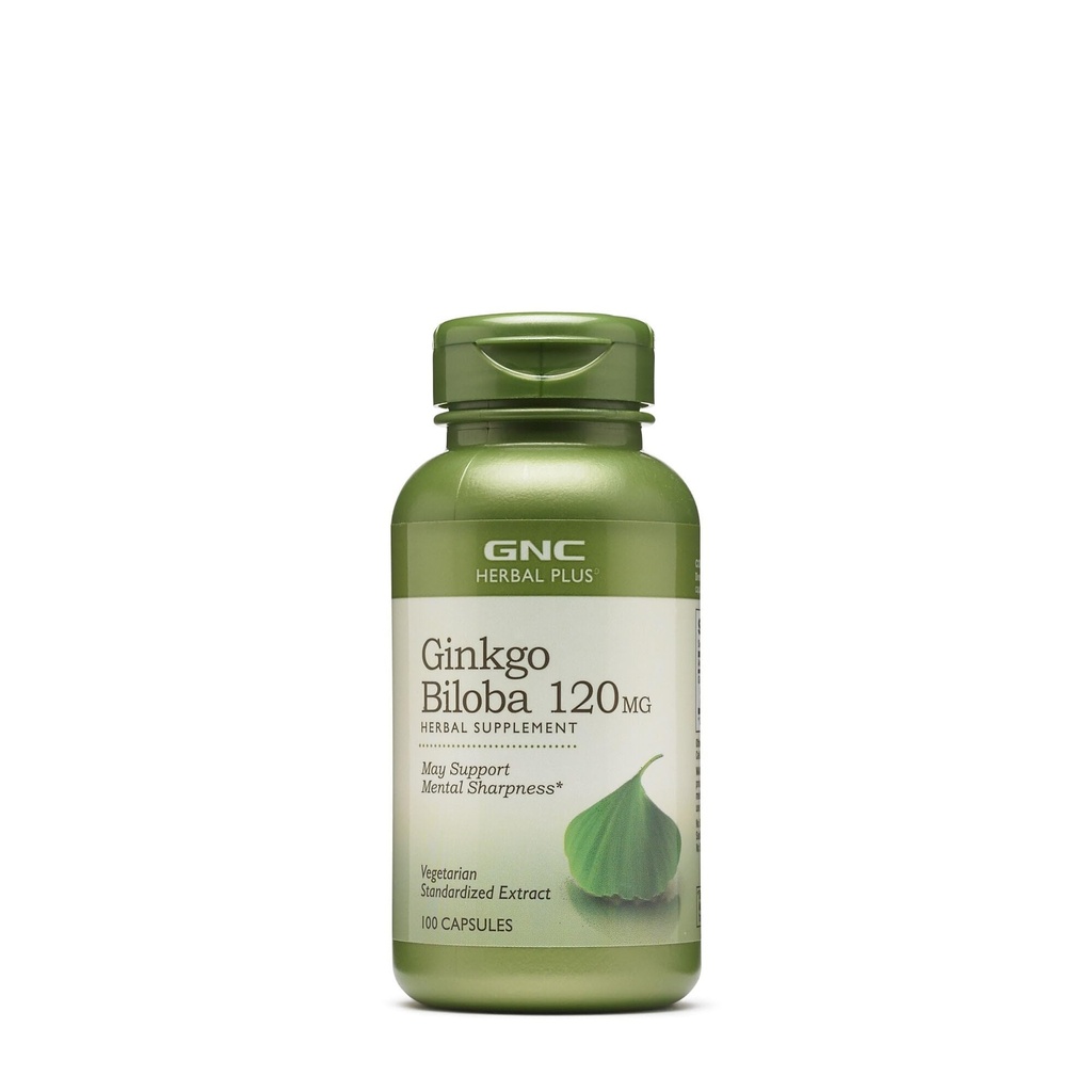 GNC Herbal Plus Ginkgo Biloba 120mg Supplemento, Vegetariano, Supporta la nitidezza mentale, 100 Serve