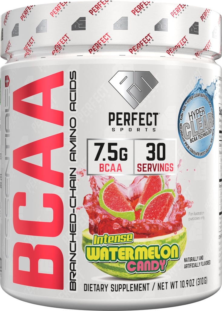 PERFECT SPORTS Essential BCAA Hyper Clear | Tecnologia KaNa-SolTM | 7.5g Vegan BCAAs | Zuccheri Zero, Carbi o Calorie | 30 Serve (Watermelon Candy)