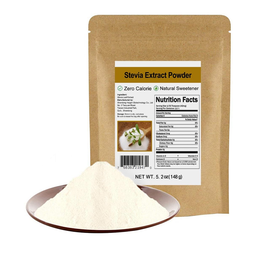 Polvere di estratto di stevia puro senza eritetolo 5.2oz(148g) - ad alta concentrazione di stevia addolcitore della polvere, Calorie zero, nessun artificiale, alternativa di zucchero naturale