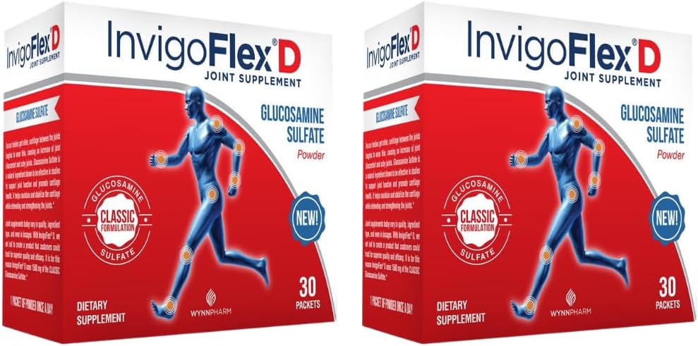 INVIGOFLEX 1500mg di Glucosamine Sulfate Powder (Formulazione Classica) - Integratore Congiunto Premium per Ginocchiere, Mani, Indietro e Supporto Hip D: Glucosamine Sulfate, Imballaggi - 60 Pacchetti