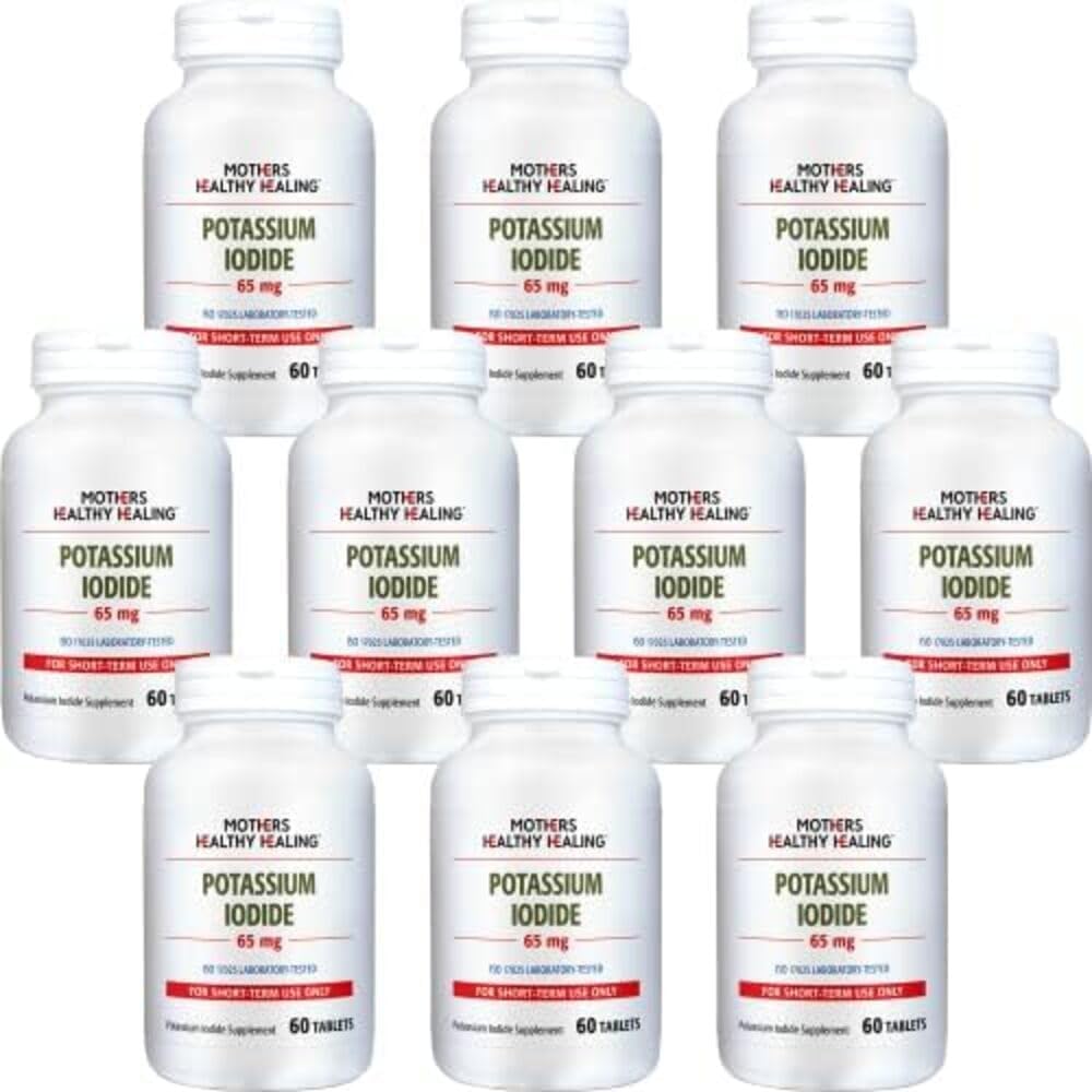 Potassium Iodide 65 mg KI Supplemento | 600 Potassium Iodide compresse | (solo a breve termine) Tabelle di potassio per il supporto tiroide | Iodine - YODO Naciente