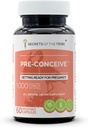 Segreti della Tribe Pre-Conceive, 60 capsule, 1000 mg, Vitex, Red Raspberry, Nero Cohosh, Rosso Clover, Bianco Peony, Shatavari. Prepararsi per Pregancy 60 capsule