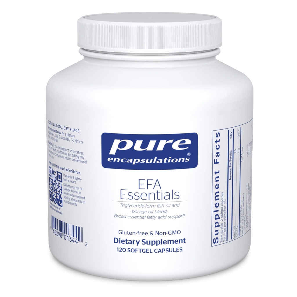 EFA Essentials | Triglyceride-Form Fish Oil and Borage Oil Blend | 120 capsule Softgel