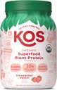 KOS Limited Edition Polvere proteica vegetale, Sogno di fragole - Miscela di proteine di pea organica, Superfood vegano ricco di vitamine e minerali per le donne e gli uomini - Made Without Dairy, Soy, Gluten - 24 Serve