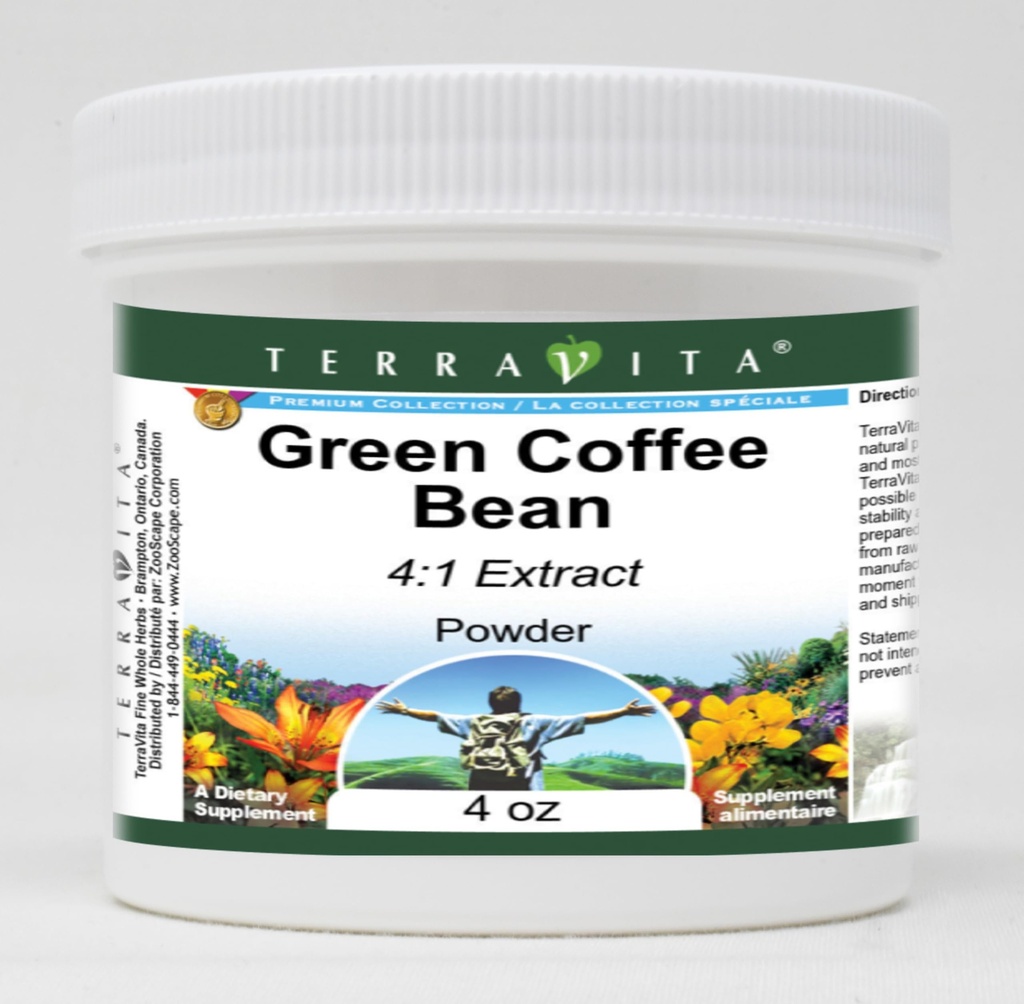 Polvere di estratto di chicco di caffè verde 4:1 (4 oz, ZIN: 521709)