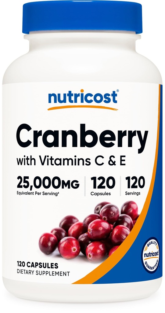 Estratto di mirtillo di Nutricost (25.000 mg) (120 capsule) con vitamina C & vitamina E