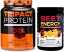 Nutrologia Beet Natural O2, Pre Workout Powder, Frutta Passione Flavor (30 Serve) TRIPACT Protein Powder, 7-in-1 Meal Sostituzione Shake, Cremoso Cioccolato Flavor (20 Serve)