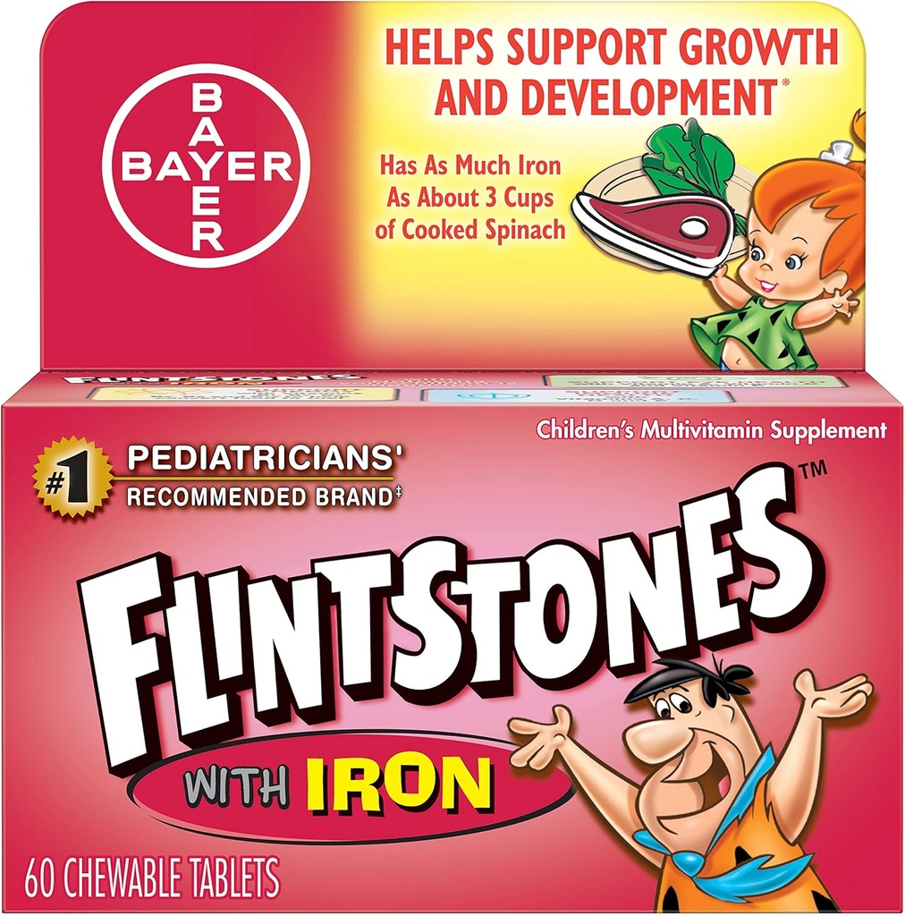 Flintstones Multivitamin Plus Tavoli da cucire in ferro, 60-Paese (Pack of 3)