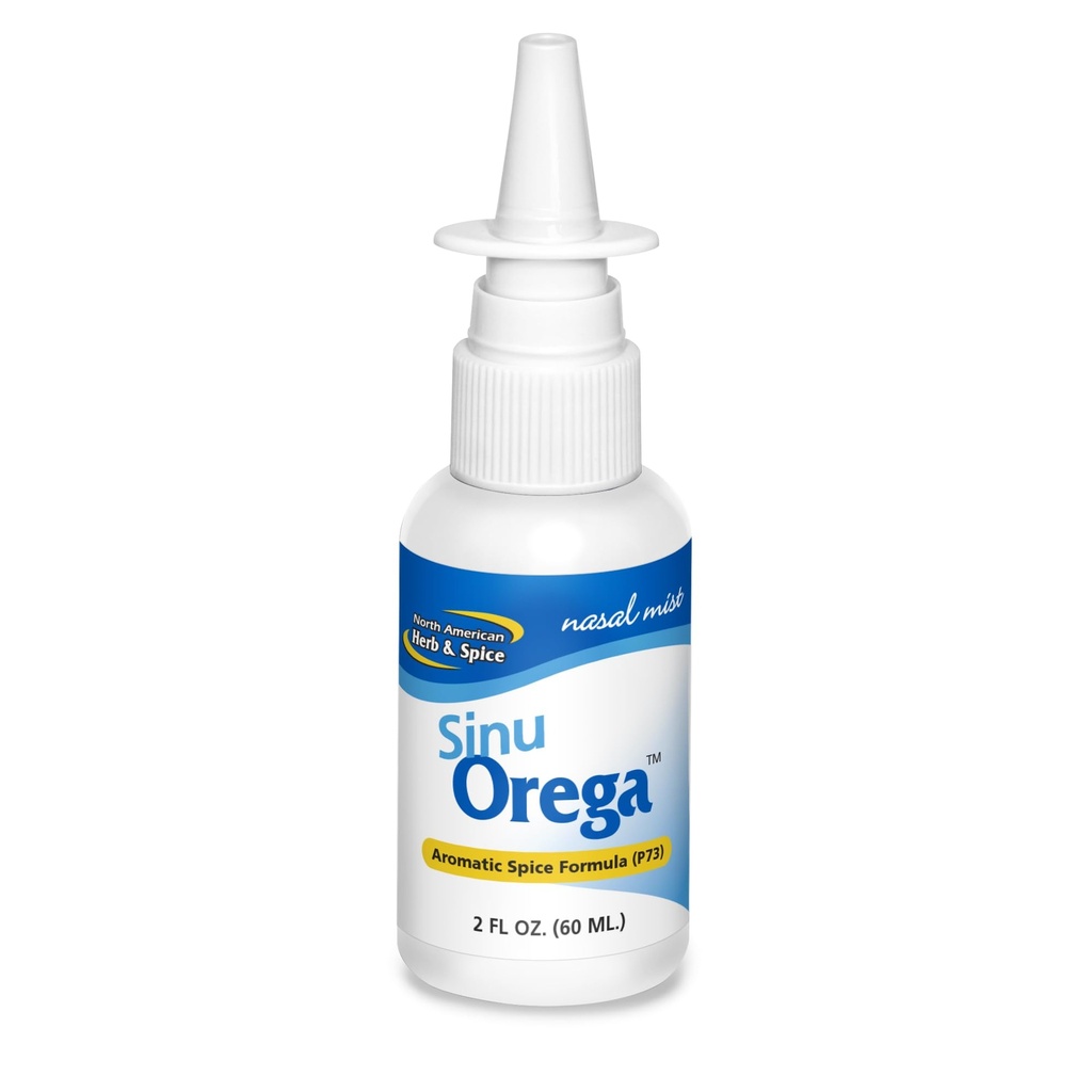 NORTH AMERICAN HERB & SPICE SinuOrega - 2 fl. oz. - Spray Nasale All-Natural - Olio di origano & Sage to Support Healthy Sinus Response - Non-GMO, Alcohol Free, Nessun Additivo chimico o sintetico