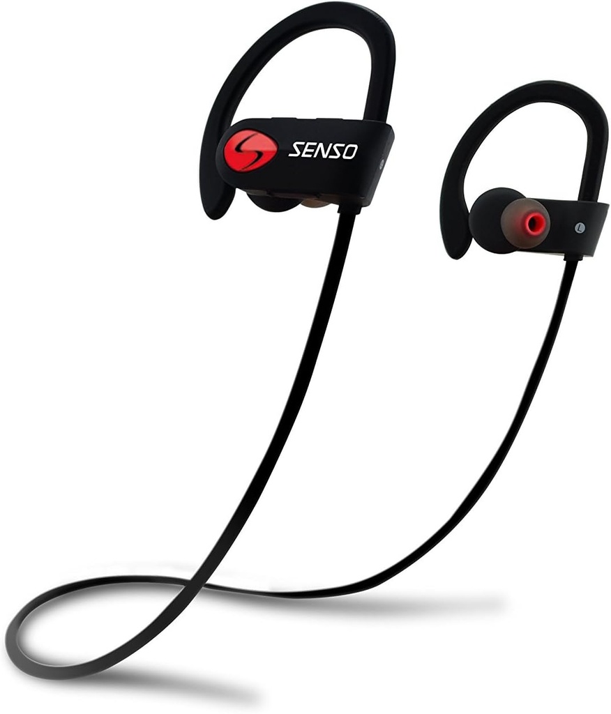 Senso Bluetooth Cuffie, Best Wireless Sports Earbuds w/Mic IPX7 Impermeabile HD Stereo Auricolari a prova di acustica per Palestra Esecuzione Rumore Cancellazione Auricolari Auricolari Noise Cancelling Cuffie