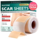 Fogli per cicatrici in silicone, Nastro per cicatrici in silicone (1.6"x 120" Roll-3M), Fogli di rimozione della cicatrice riutilizzabili ed efficaci, Fogli di rimozione della cicatrice in silicone per cicatrici chirurgiche, Guarizione Keloid, C-Sezione, Tuck pancia