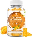 Creatina Monoidrato Gummies per uomini e donne, Masticabili Creatina Monoidrato per la forza muscolare, Muscle Builder, Energy Boost, Sugar Free, Vegan, Mango Flavor-60 Count