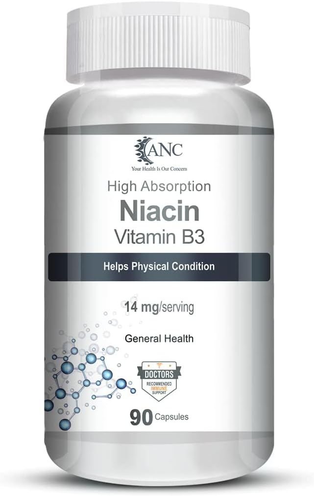 Vitamina B3 per la vascolarità e aumentare l'energia 90 capsule di veg