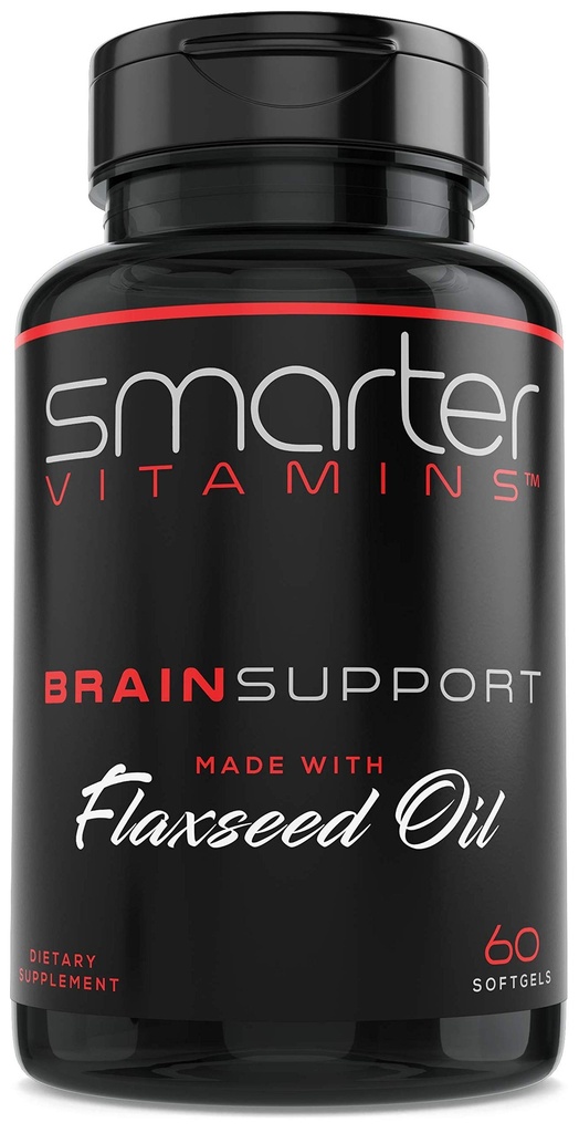 Smarter Brain Support Nootropic Supplemento, Realizzato con Alpha-GPC, L-Tyrosine & Acetyl L-Carnitine ALCAR, Flaxseed Oil, ALA DHA, 60 Softgel Energy Pills