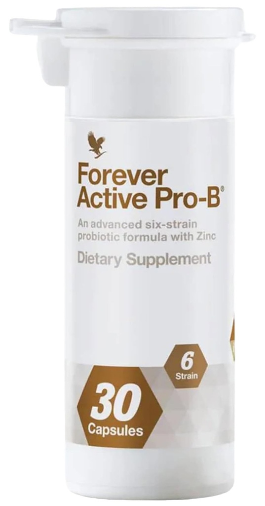 Forever Living - Active Pro-B - Probiotico avanzato con 8 miliardi di CFU e 6 Strains sinergici - Soia e senza glutine - 30 capsule