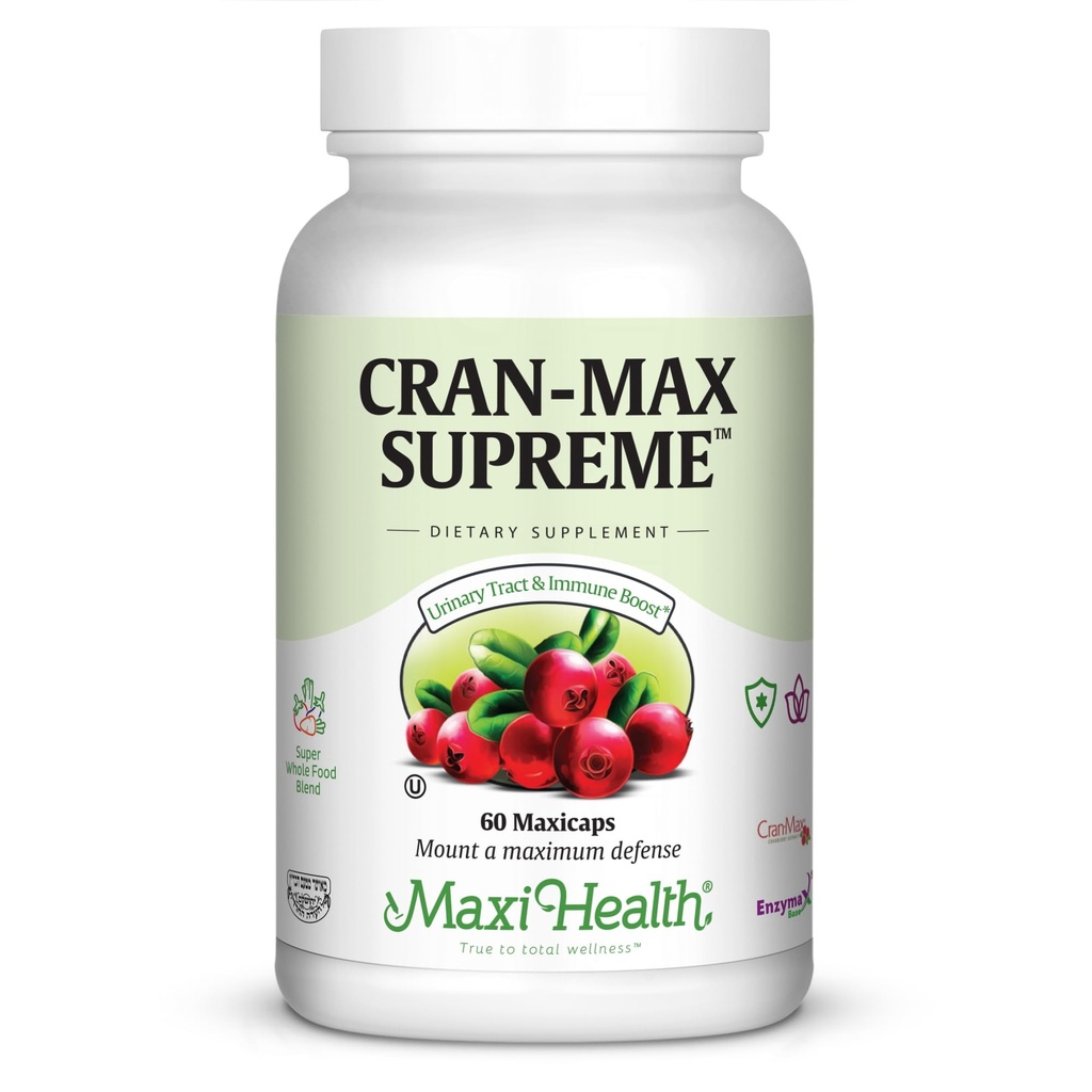 Maxi-Health CranMax Supreme Cranberry Supplement Capsule - Tratto urinario e supporto immunitario - 60 Conte - 1 Mese di fornitura