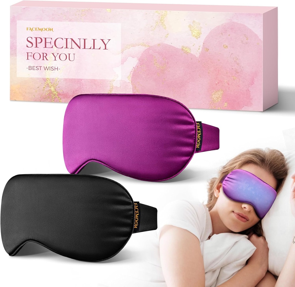 Maschera dell'occhio freddo 2PCS: Maschera dell'occhio di raffreddamento per gli occhi di Puffy, mal di testa, sollievo di emicranie - Compresse fredde per i cerchi scuri, occhi arrossati, dopo la chirurgia - Pacchetto gel riutilizzabile, maschera di sonno ponderata (nero, viola)