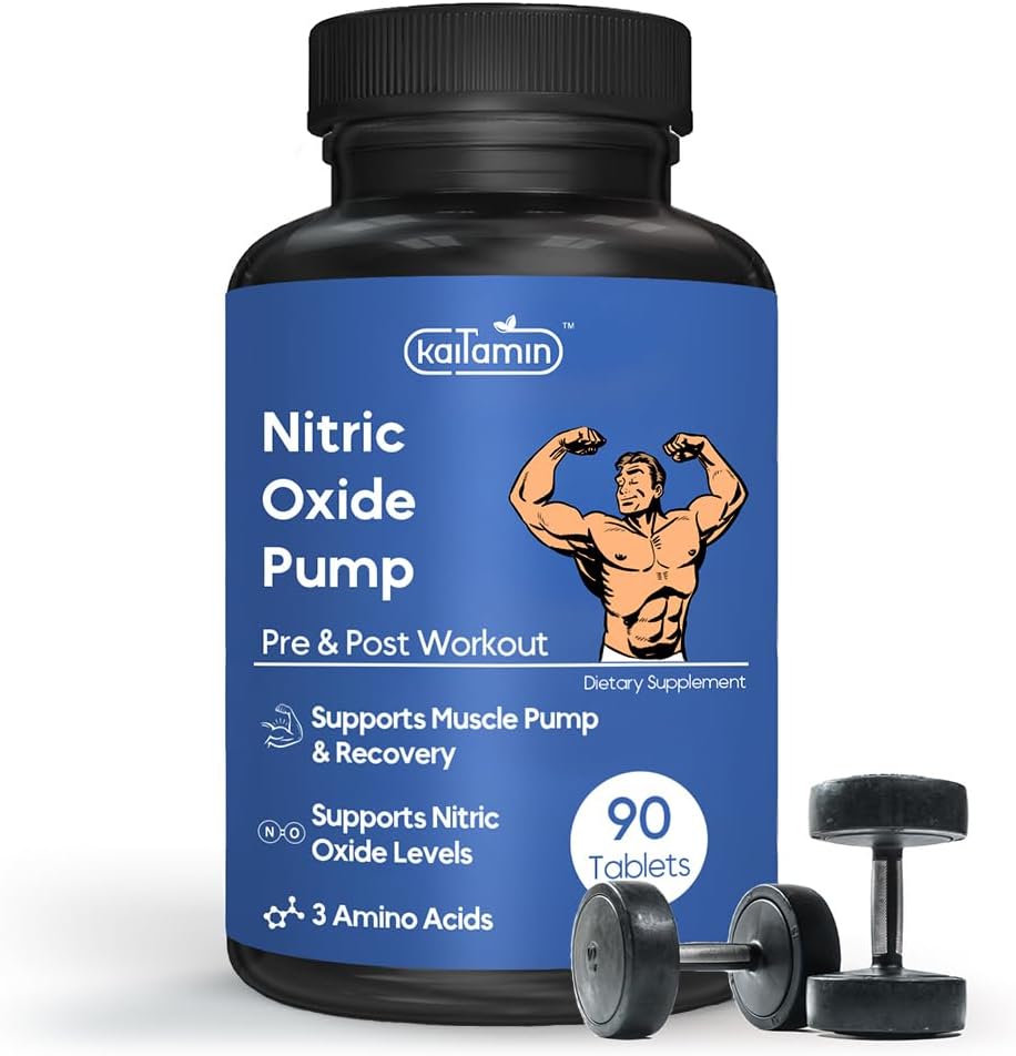 Integratore di ossido nitrico Pre Supplemento di allenamento per gli uomini | Crescita del muscolo | Arginina Glutamina & Ornithine - 90 Vegan, pillole non OGM che supportano la salute maschile