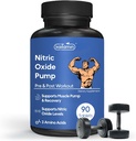 Integratore di ossido nitrico Pre Supplemento di allenamento per gli uomini | Crescita del muscolo | Arginina Glutamina & Ornithine - 90 Vegan, pillole non OGM che supportano la salute maschile