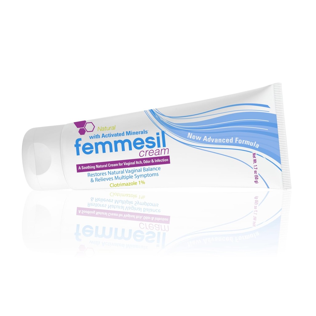 Trattamento Femmesil lievito in infezione per le donne, con Clotrimazolo, Antifungal Vaginal Crema per il sollievo rilassante di Vaginal Itch & Irritation, Burning & Discomfort, 1.7oz Tube