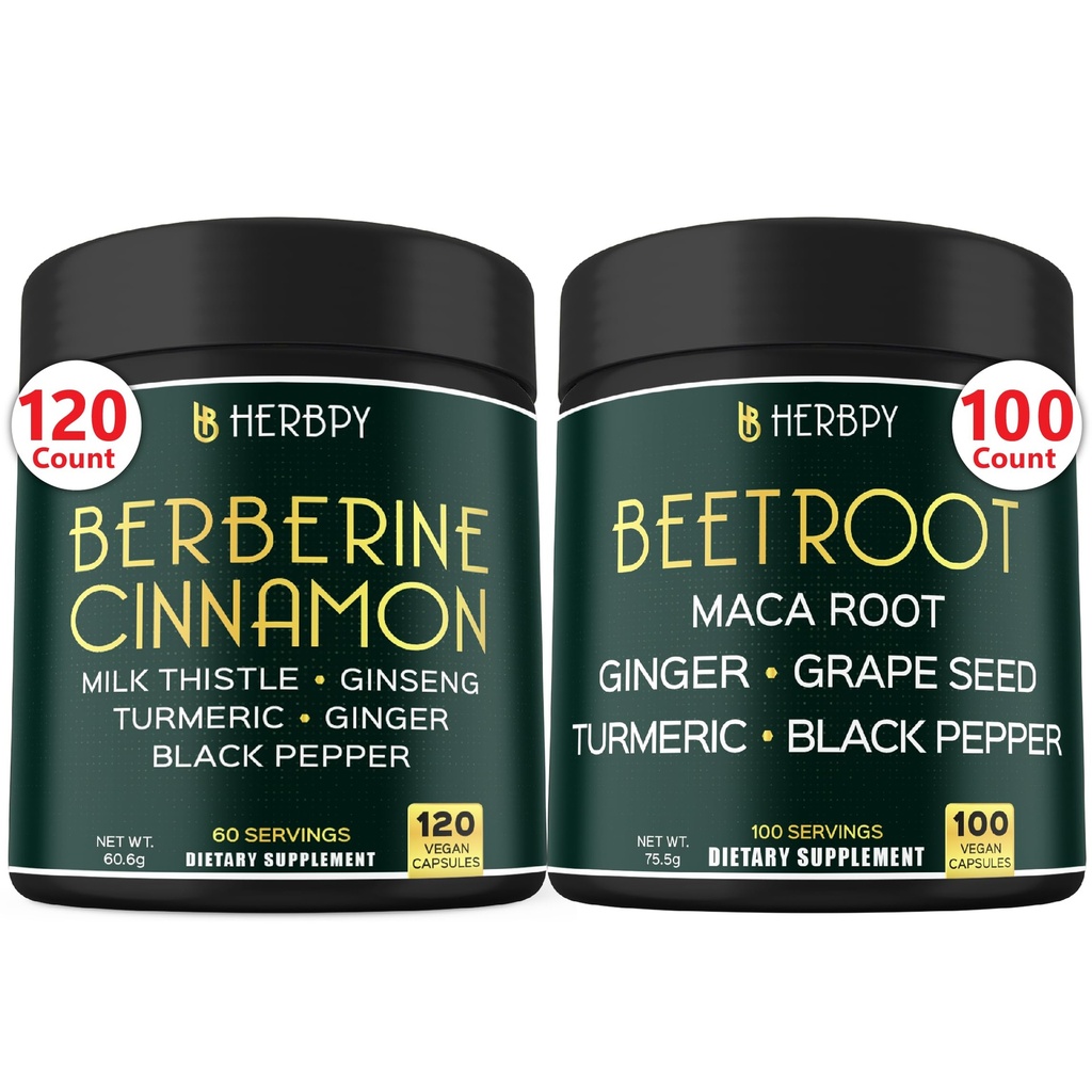 Bundle 7in1 Berberina HCl 97% & 6in1 capsule radice di barbabietola