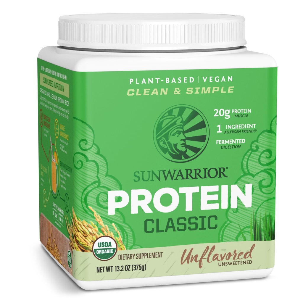 Polvere di proteina di riso marrone con Bcaa e aminoacidi Shake proteina di riso cruda Gluten Free Low Carb Dairy Free | Polvere di proteina di riso marrone Sproto Classica Sprouted 750g naturale di Sunwarrior