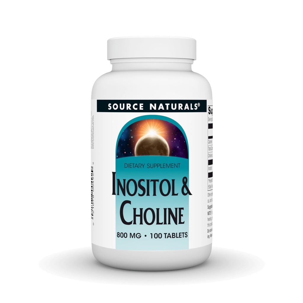 Fonte Naturals Inositol & Choline 800 mg Supporta la funzione sana di Nerve - 100 compresse