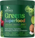 Greens Powder Superfood - Premium Organic Super Greens Juice Powder - Confezionato con probiotici, erba di grano, enzimi, Spirulina, clorella per la salute digestiva & Gut, Smoothie Drink Mix - 28 Servings