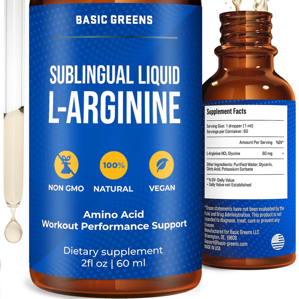 L Arginina Liquido - L-Arginina Supplemento per Uomini e Donne con Precursore di Ossido Nitrico, L Arginina Supplemento