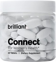Brilliant Connect Periodo Health Supplement – Promuove il sollievo da Cramps, Fatigue, Periodi irregolari, Acne ormonale, Flash caldi e altro* – Natural Hormone Balance Support* (60 compresse)