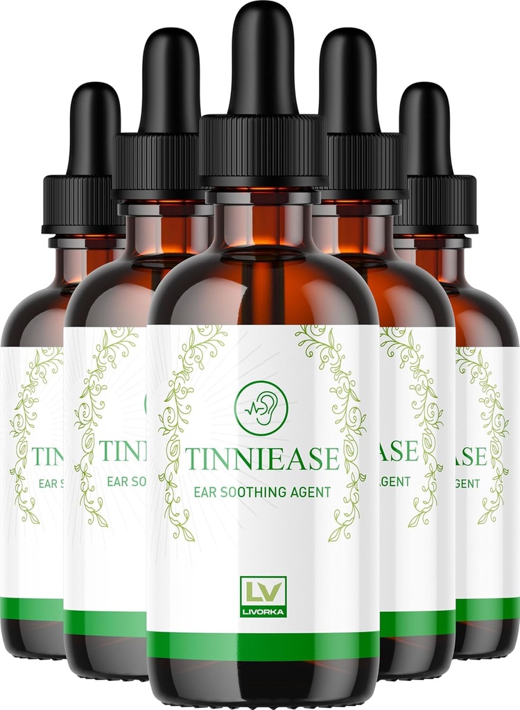 LIVORKA (5 Pack) gocce di acufene, gocce di acufene per il supporto uditivo, gocce di acufene, gocce di auricolare, 5 bottiglie per 150 giorni
