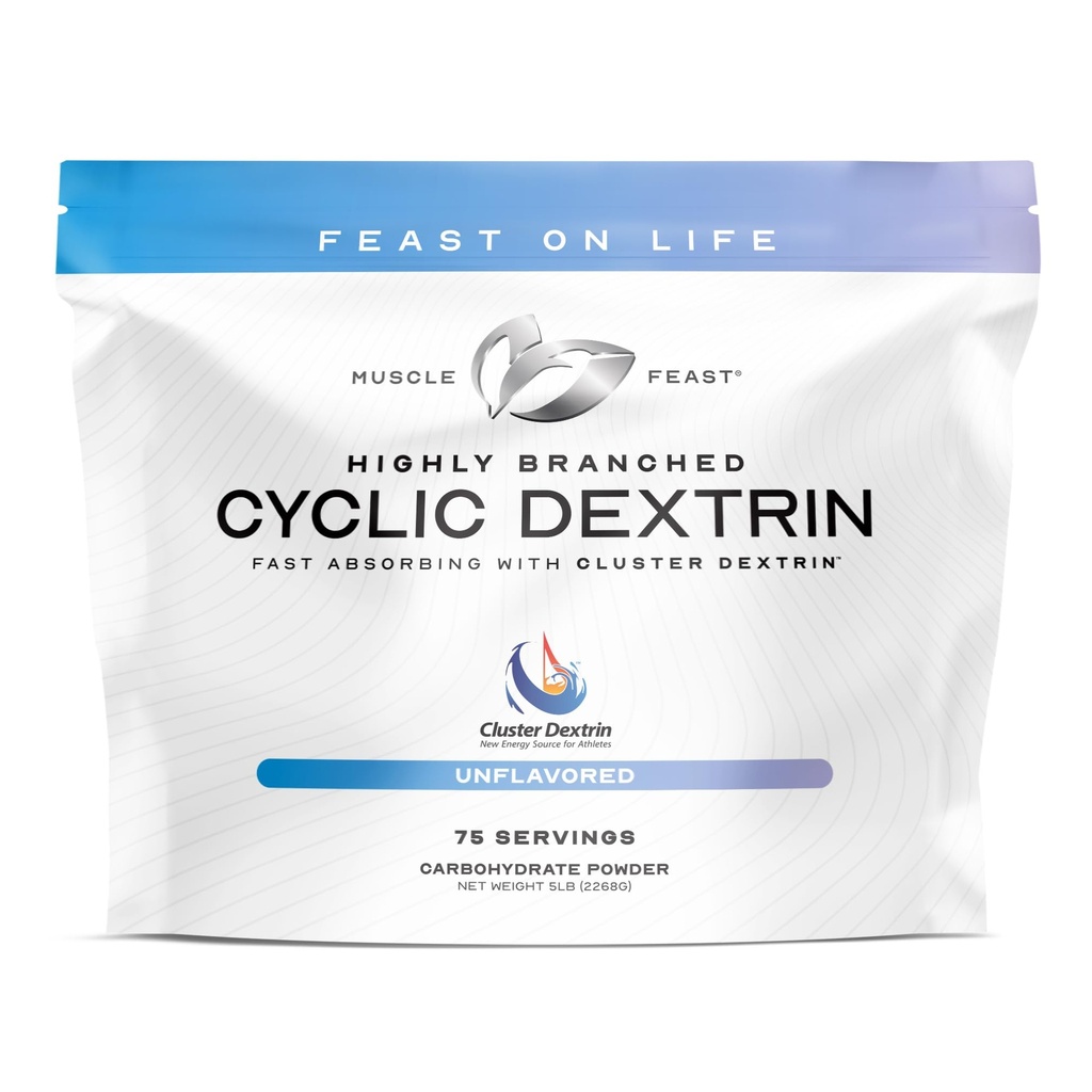 Festa del muscolo Altamente Branched Cyclic Dextrin Premium Pre-allenamento o Post-allenamento supplemento, non aromatizzato, 5kg