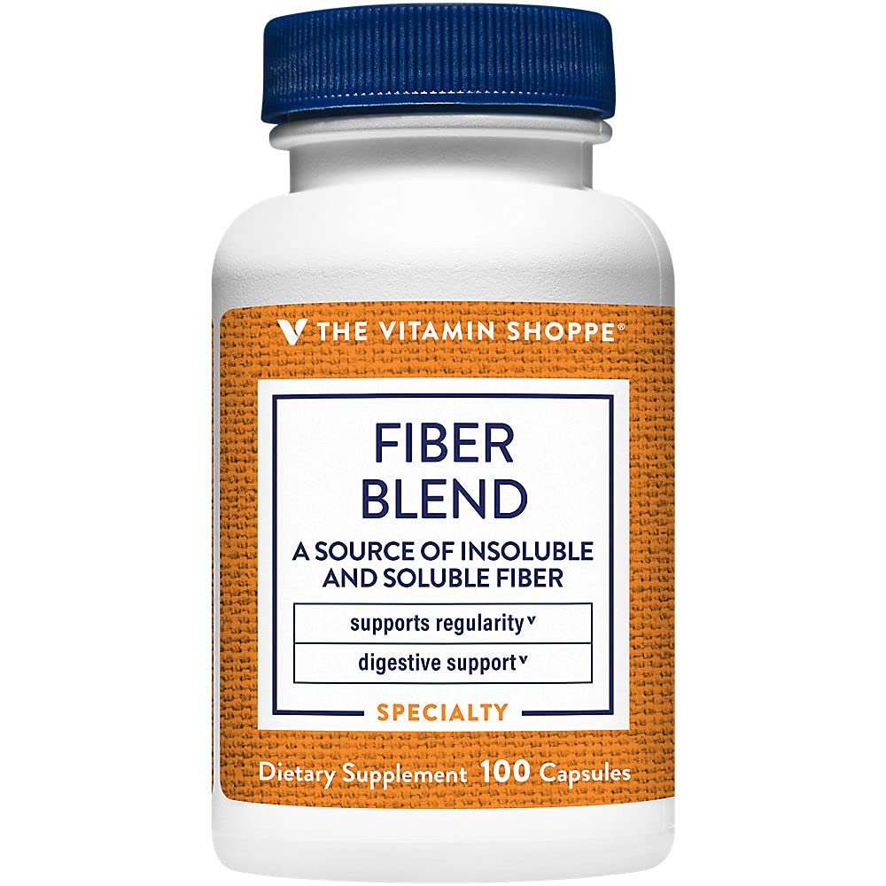 La vitamina Shoppe Fiber Blend, una fonte naturale di fibre insolubili e solubili, supporta la salute digestiva e regolarità (100 capsule)