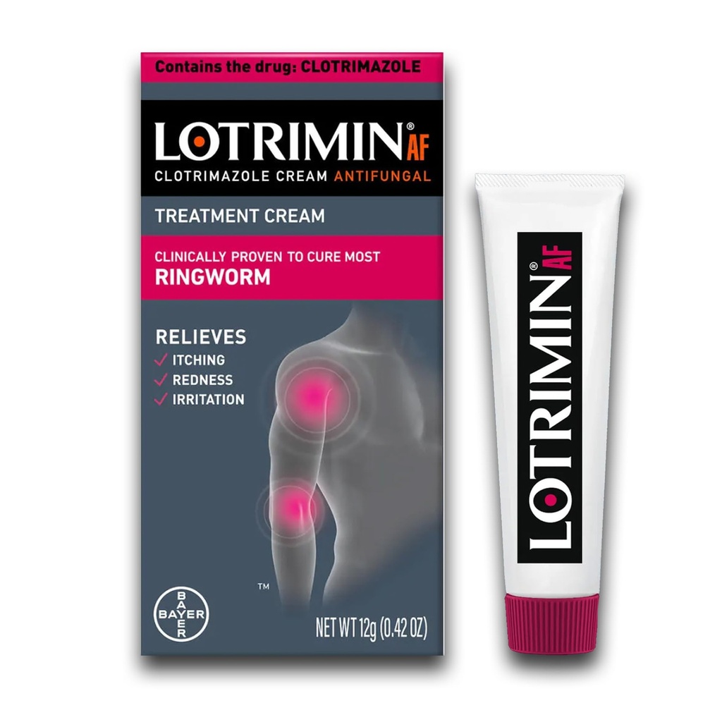 Lotrimin AF Ringworm Crema Clotrimazole 1% - clinicamente dimostrato efficace trattamento della crema antifungina della maggior parte dei lombrichi, per adulti e bambini oltre 2 anni, .42 oncia (12 grammi)
