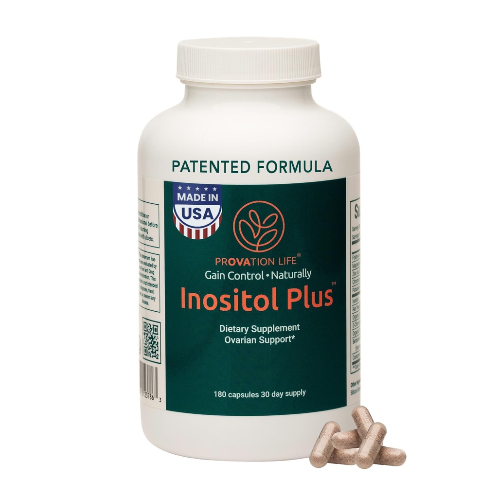 Inositol Plus Supplemento per le donne | Salute ovarica, equilibrio ormonale, fertilità, ovulazione | 40:1 Myo-Inositol D-Chiro & 12 ingredienti | Sviluppato dal medico | 120 capsule