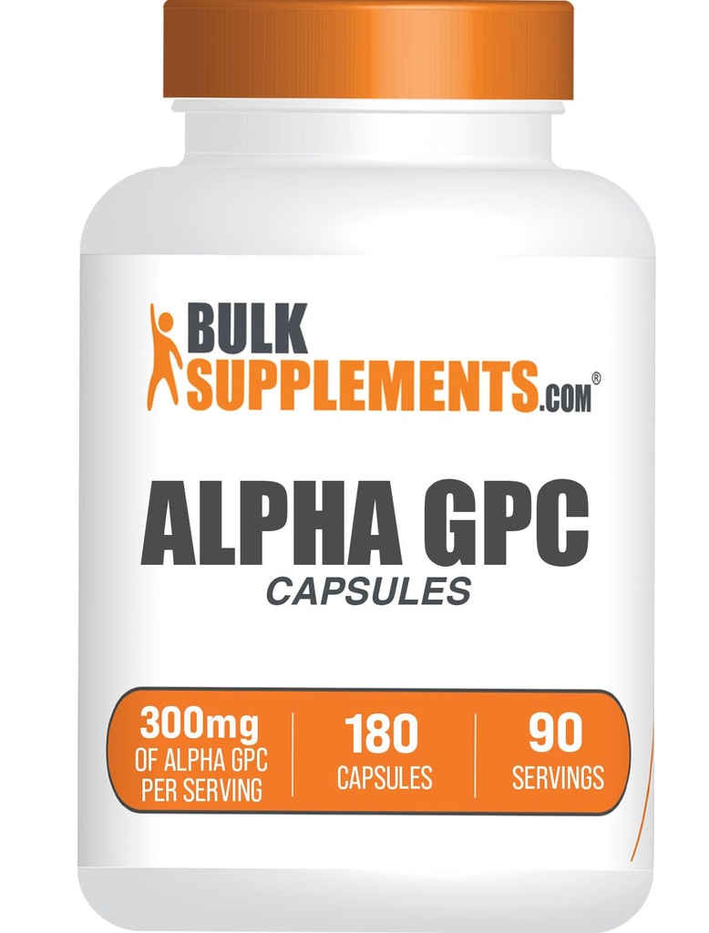 BulkSupplements.com Alpha GPC Capsule - Integratori di Acetylcholine, Alpha GPC 300mg - Integratori di Choline, Gluten Free, 2 Capsule per Serving, 180 Capsule (Pack of 1)