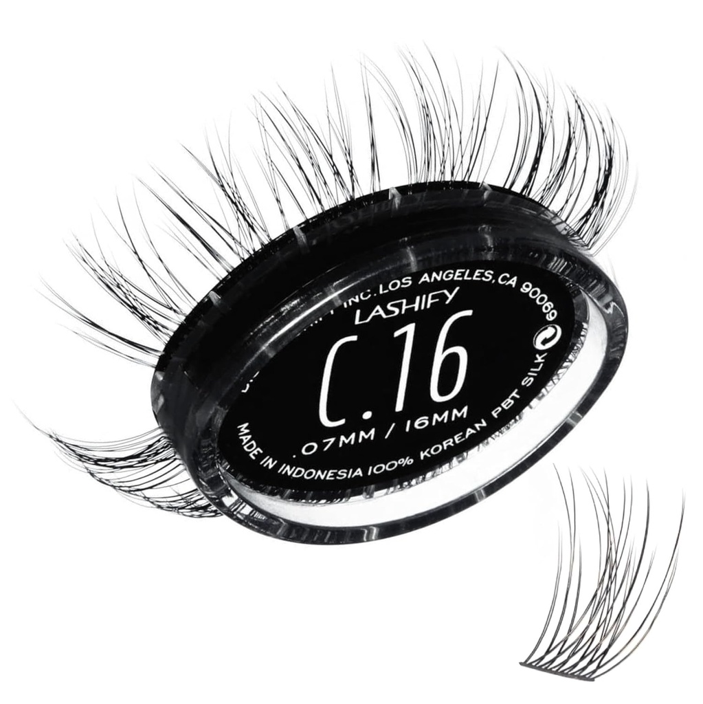 Lashify Curl 16mm Gossamer Eyelash Extensions Refill, Nero, DIY False Lashes per un look naturale
