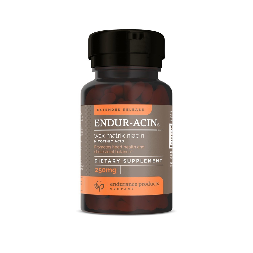 ENDUR-ACIN Niacin, salute del cuore e supplemento di equilibrio di colesterolo sano, rilascio esteso per l'assorbimento ottimale, senza glutine, 250 mg (100 compresse)