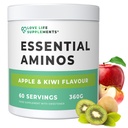 La vita d'amore completa la polvere di aminoacidi di EAA, tutti i 9 aminoacidi essenziali compresi BCAA e 2 Grammi di leucina per porzione, mela & Kiwi Flavour, 348g - 60 Serve (5g di EAA per porzione)